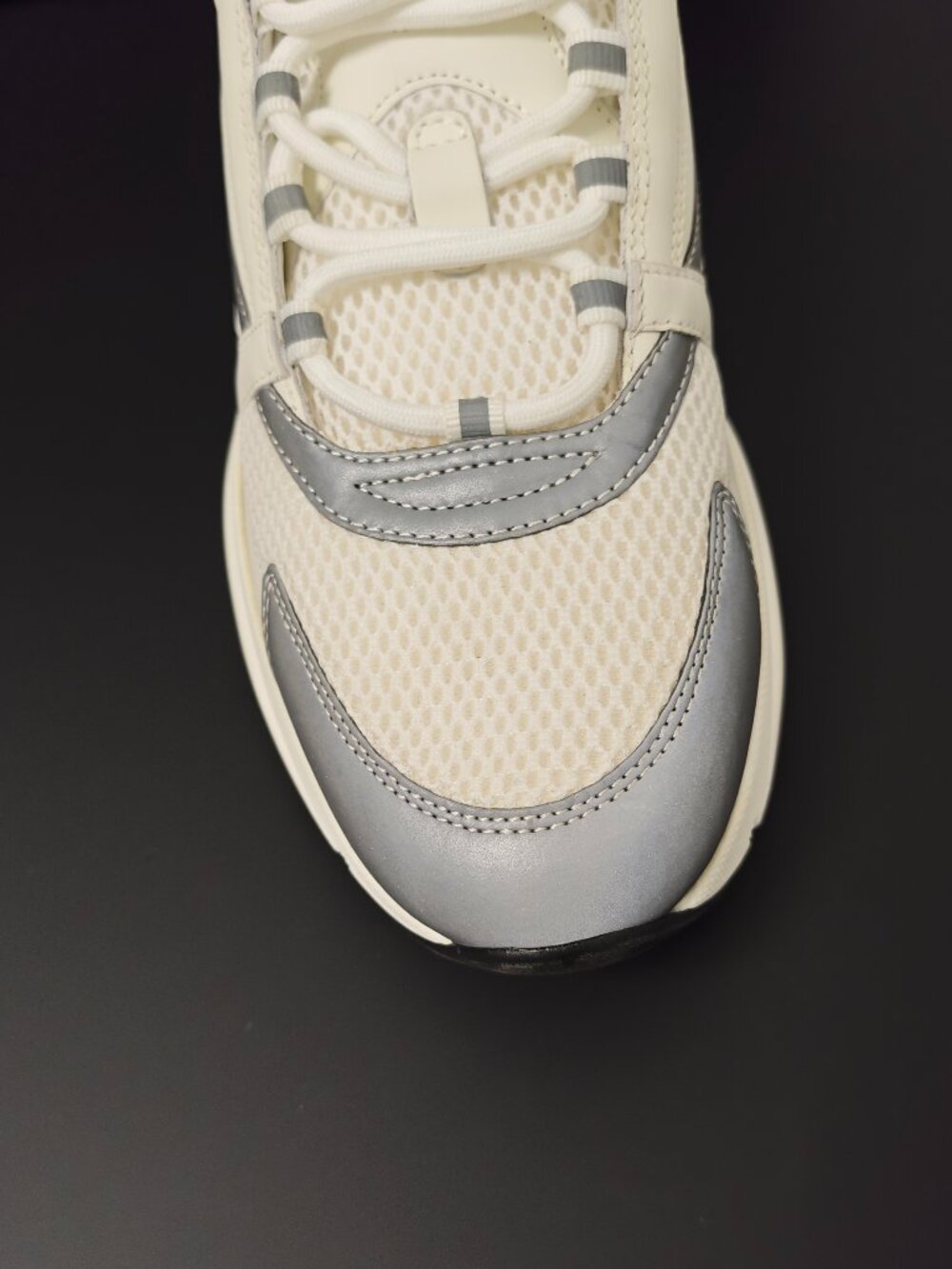 Dior B22 White Grey Mesh Leather Sneakers Men’s Size 43 Made in Italy - Picture 5 of 12